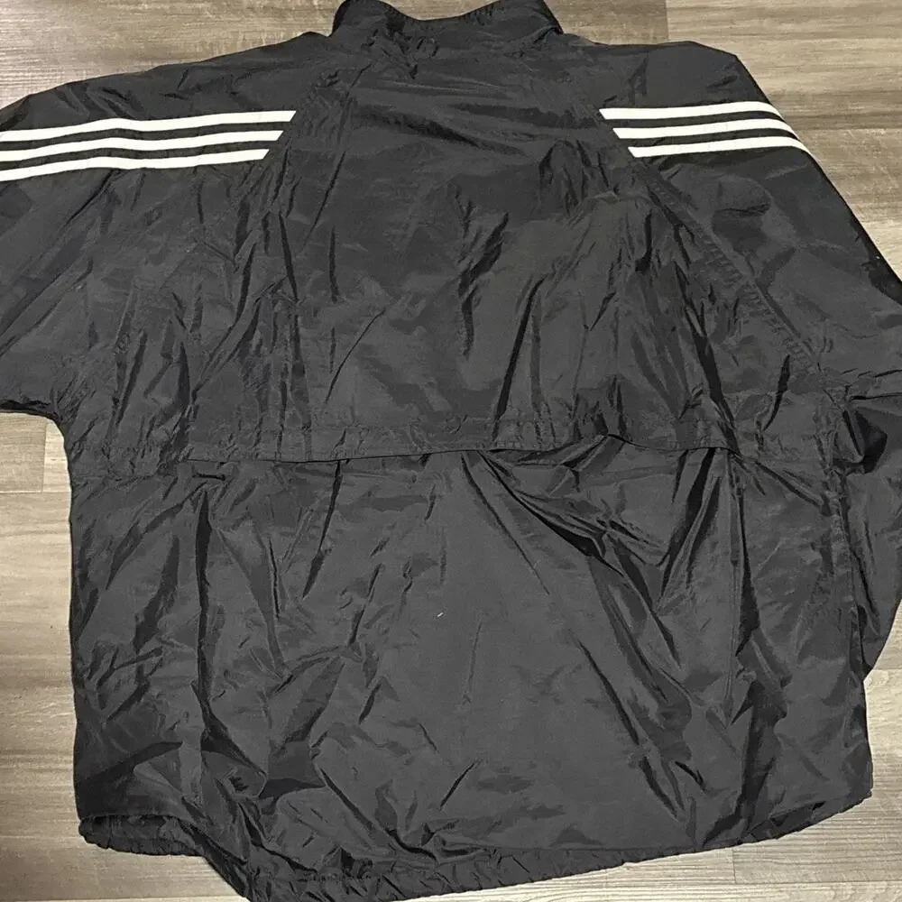 Vintage 90s Adidas 3 Stripe Track Jacket Black 2XL Clean